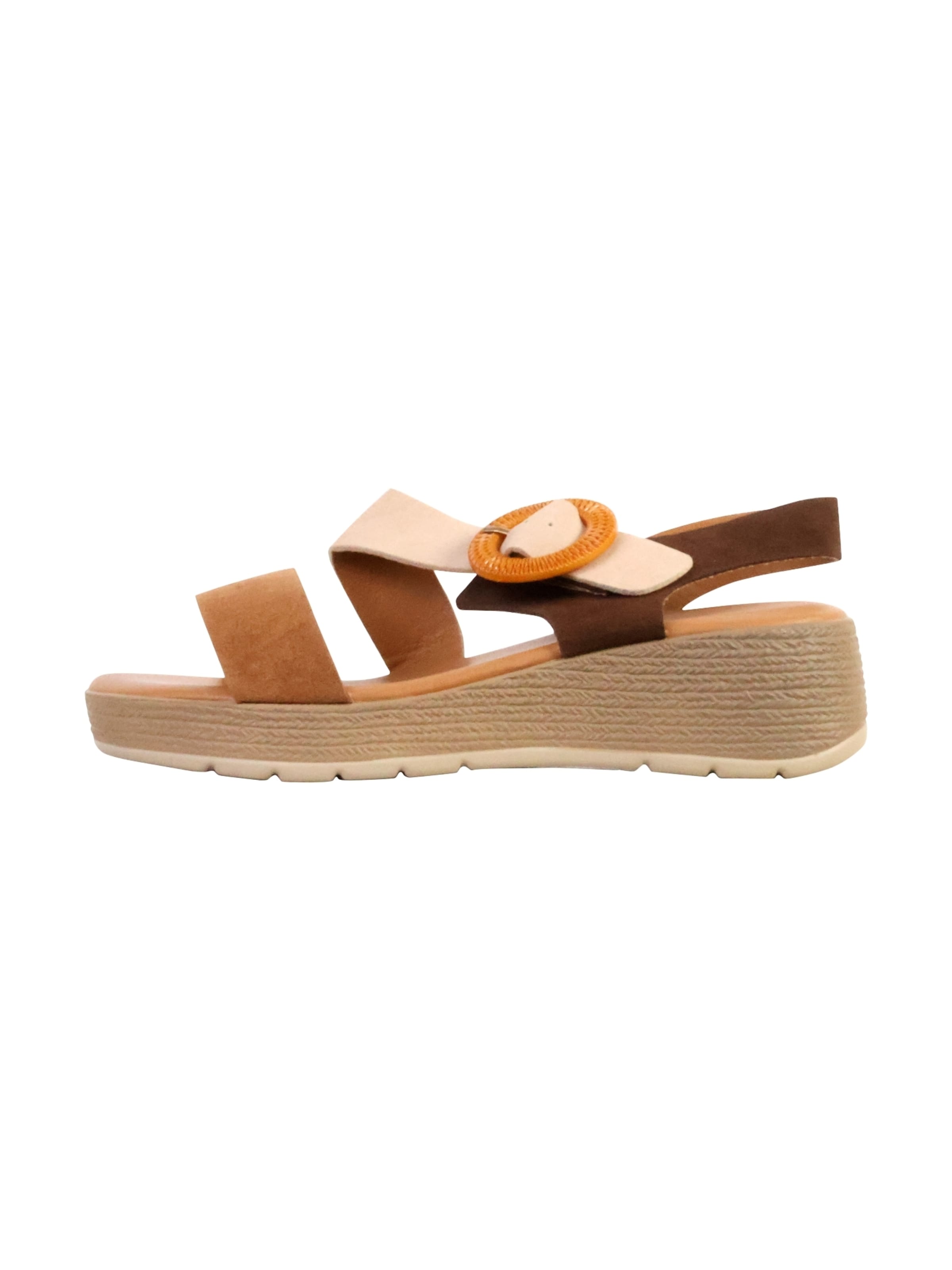 Super Mode Sandal 'LBS Riemchen-Kompensationssandalen' in Brown: front