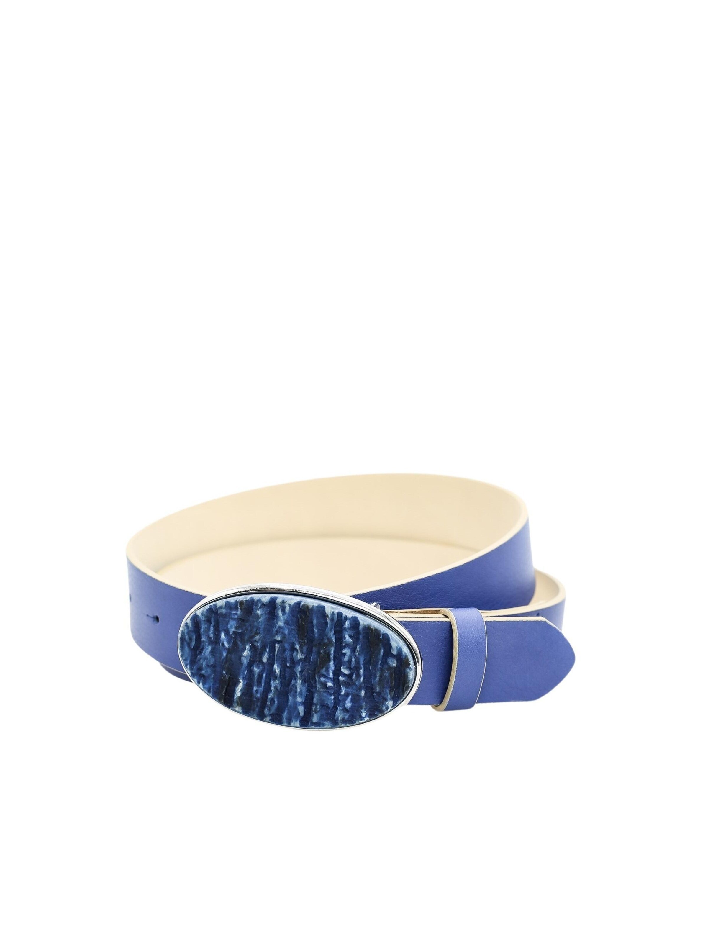 COLLEZIONE ALESSANDRO Belt 'Stone' in Blue: front