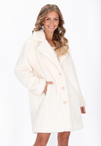 Manteau mi-saison IZIA en blanc : devant