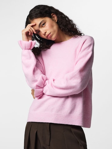 PIECES Oversized trui 'Sally' in Roze: voorkant