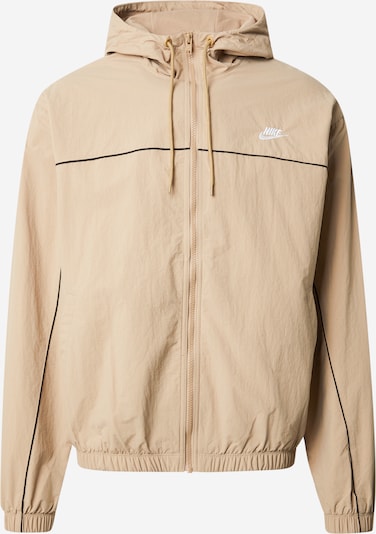 Nike Sportswear Välikausitakki 'CLUB' värissä kerma / musta / valkoinen, Tuotenäkymä