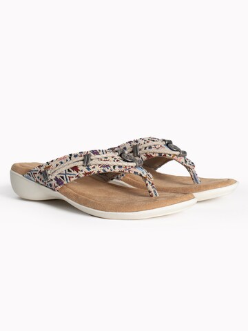 Minnetonka T-Bar Sandals 'Silverthorne360' in Beige