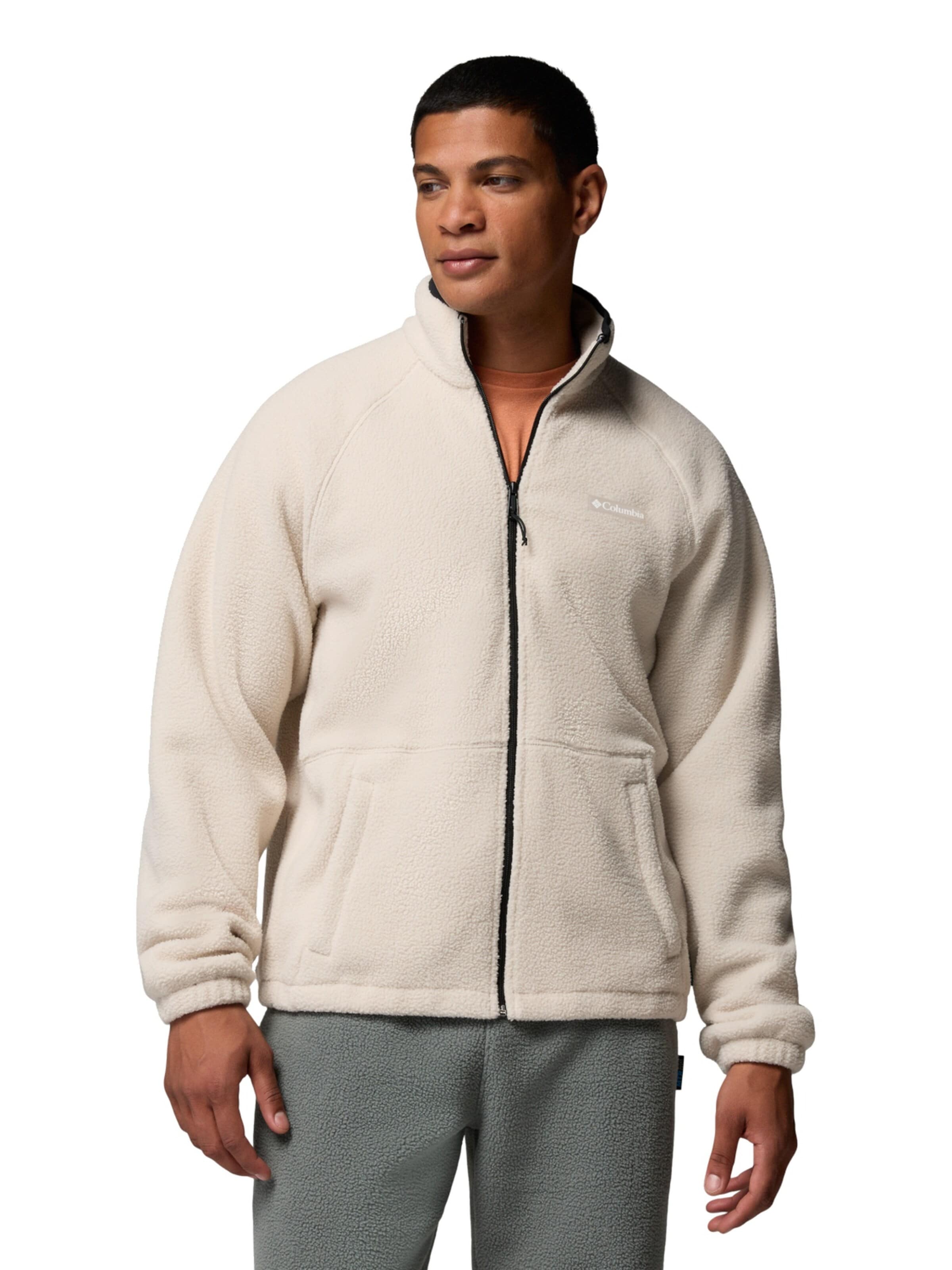 COLUMBIA Fleece jas 'Columbia Timber Crest Full Zip Fleece' in Beige: voorkant