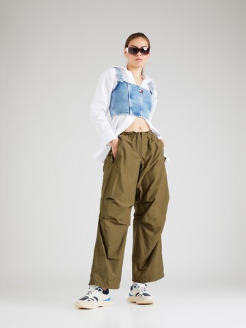 Tommy Jeans Широкий Штаны в Зеленый