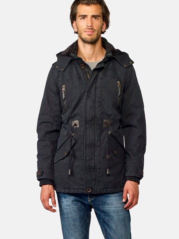 KOROSHI Between-seasons parka in Black: front