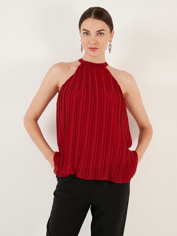 LELA Blouse in Rood: voorkant