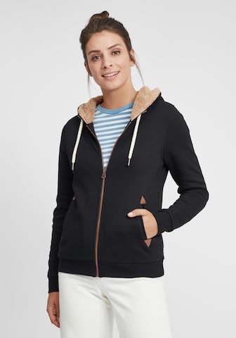 Oxmo Zip-Up Hoodie 'Vicky' in Black: front