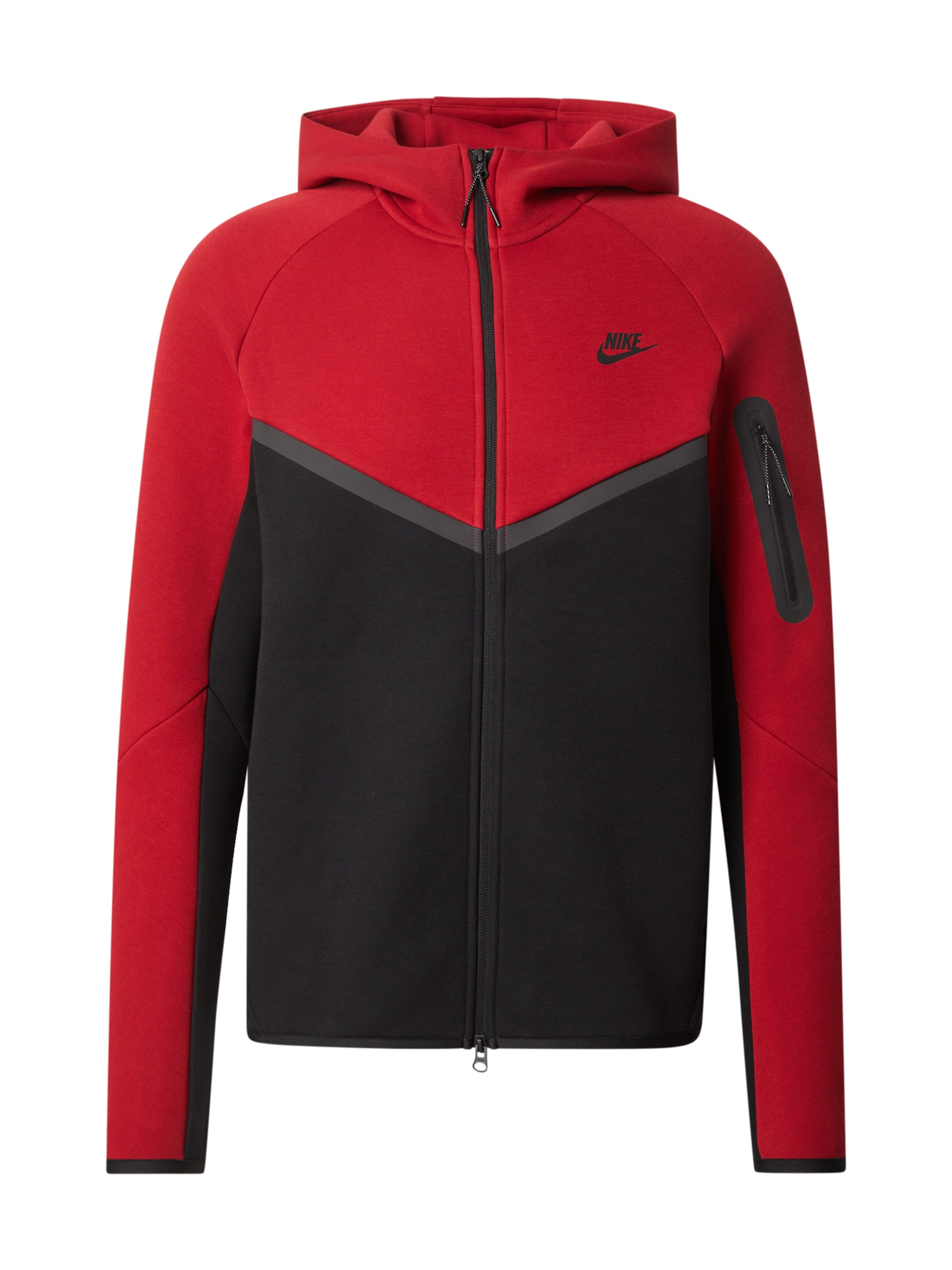 Nike Sportswear Sweatjacka 'Tech Fleece' i röd: framsida