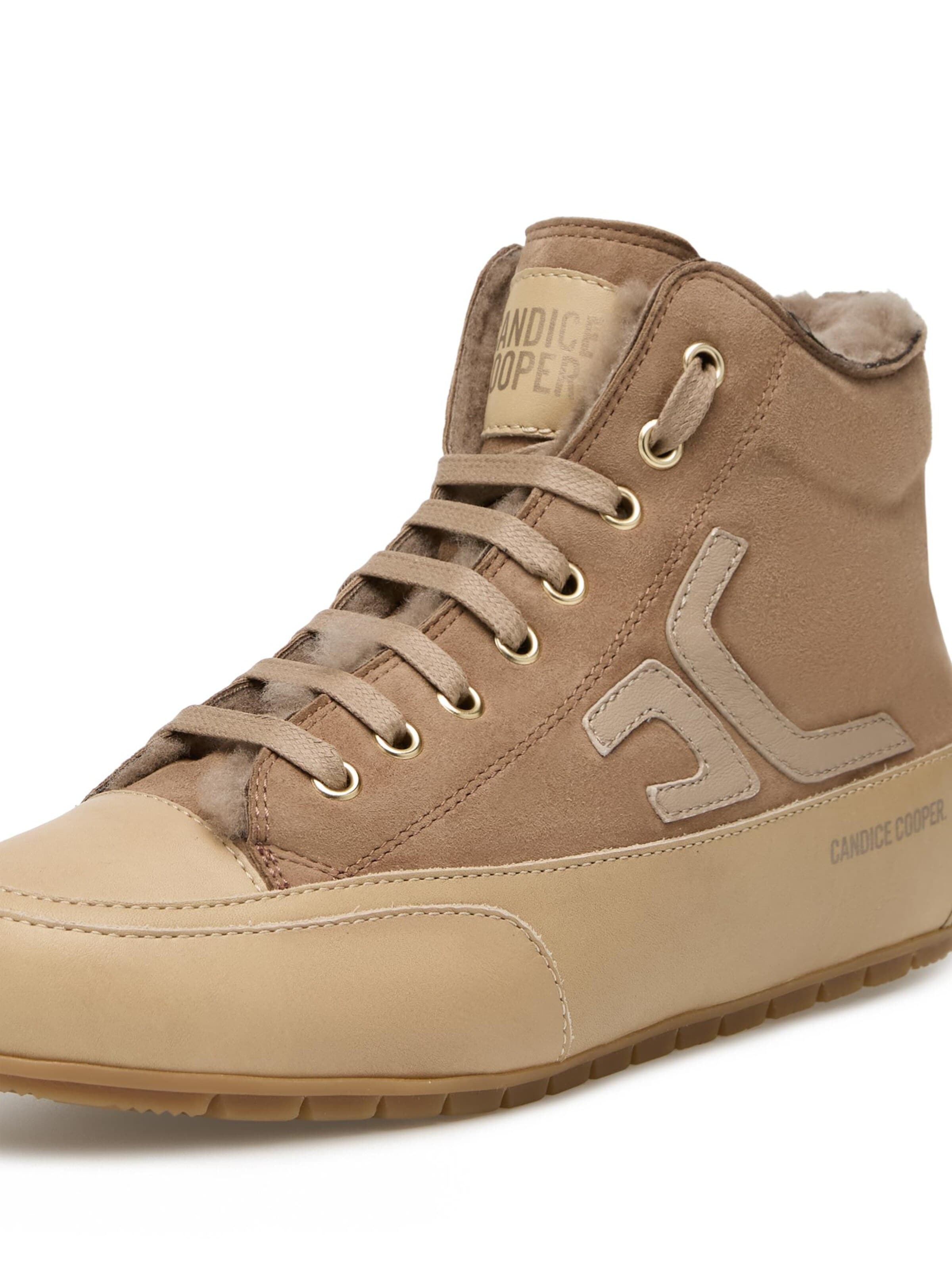 Candice Cooper Sneakers hoog 'PLUS FUR CC' in Beige