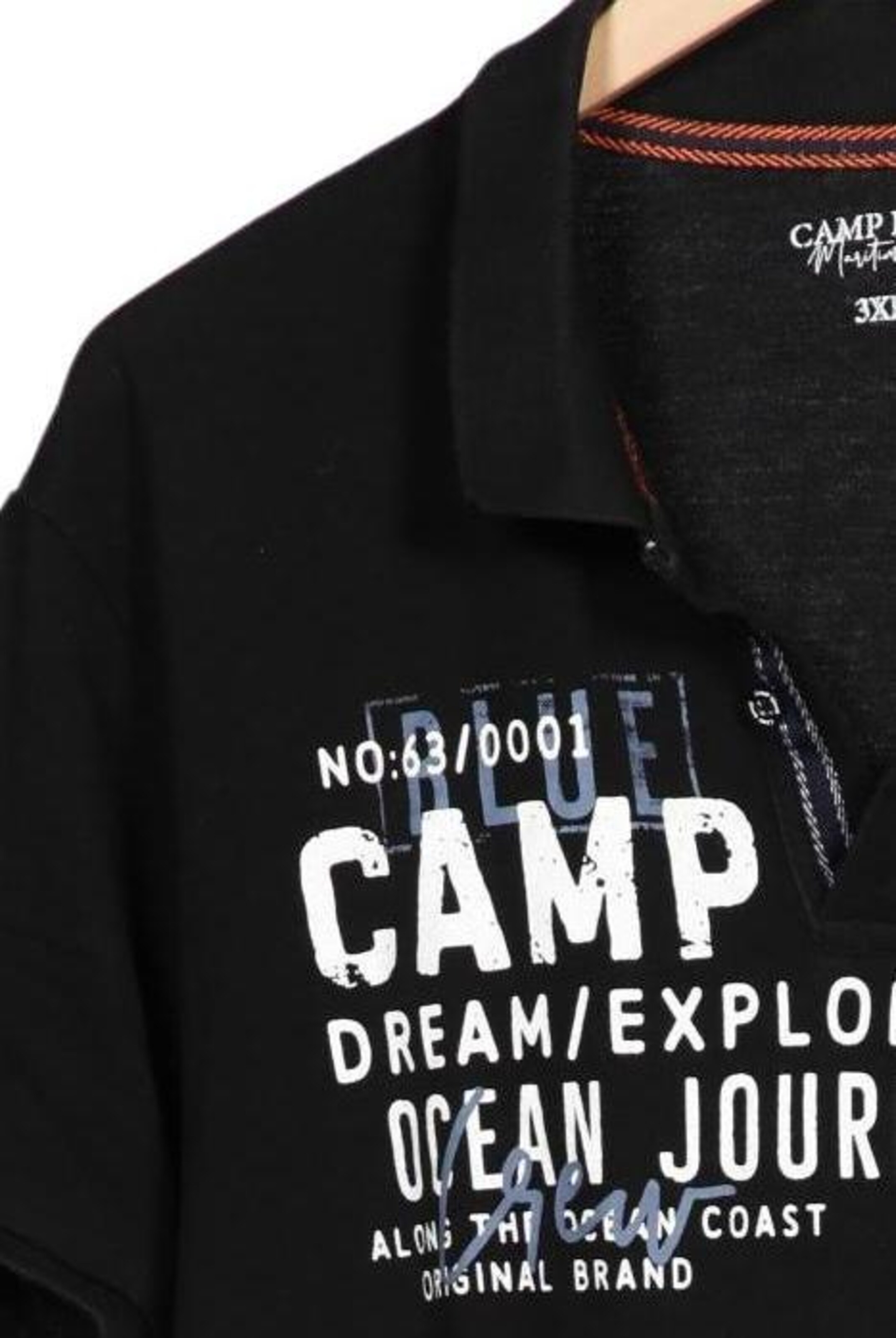 CAMP DAVID Shirt in XXXL in Black