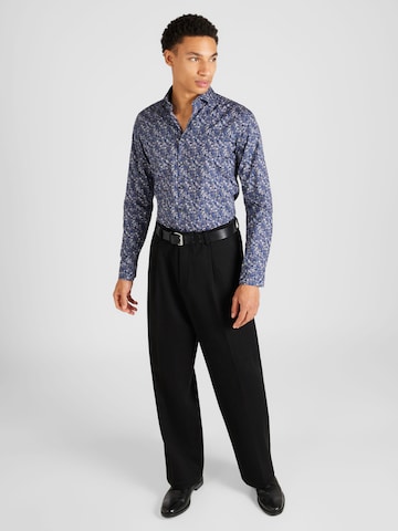 SEIDENSTICKER Slim fit Button Up Shirt 'Smart Essentials' in Grey