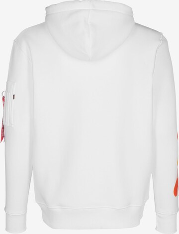 ALPHA INDUSTRIES Sweatshirt 'X Hot Wheels Flame' in Weiß