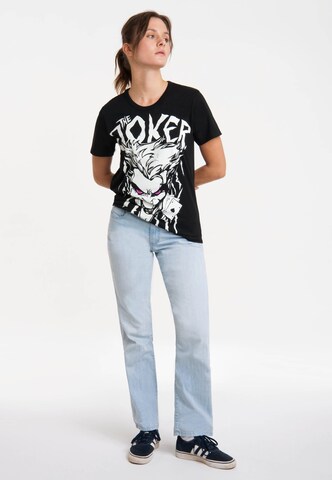 LOGOSHIRT Shirt 'DC Comics - Joker' in Zwart