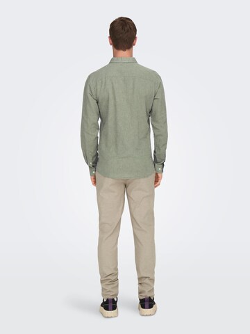 Only & Sons Slim fit Overhemd 'Caiden' in Groen