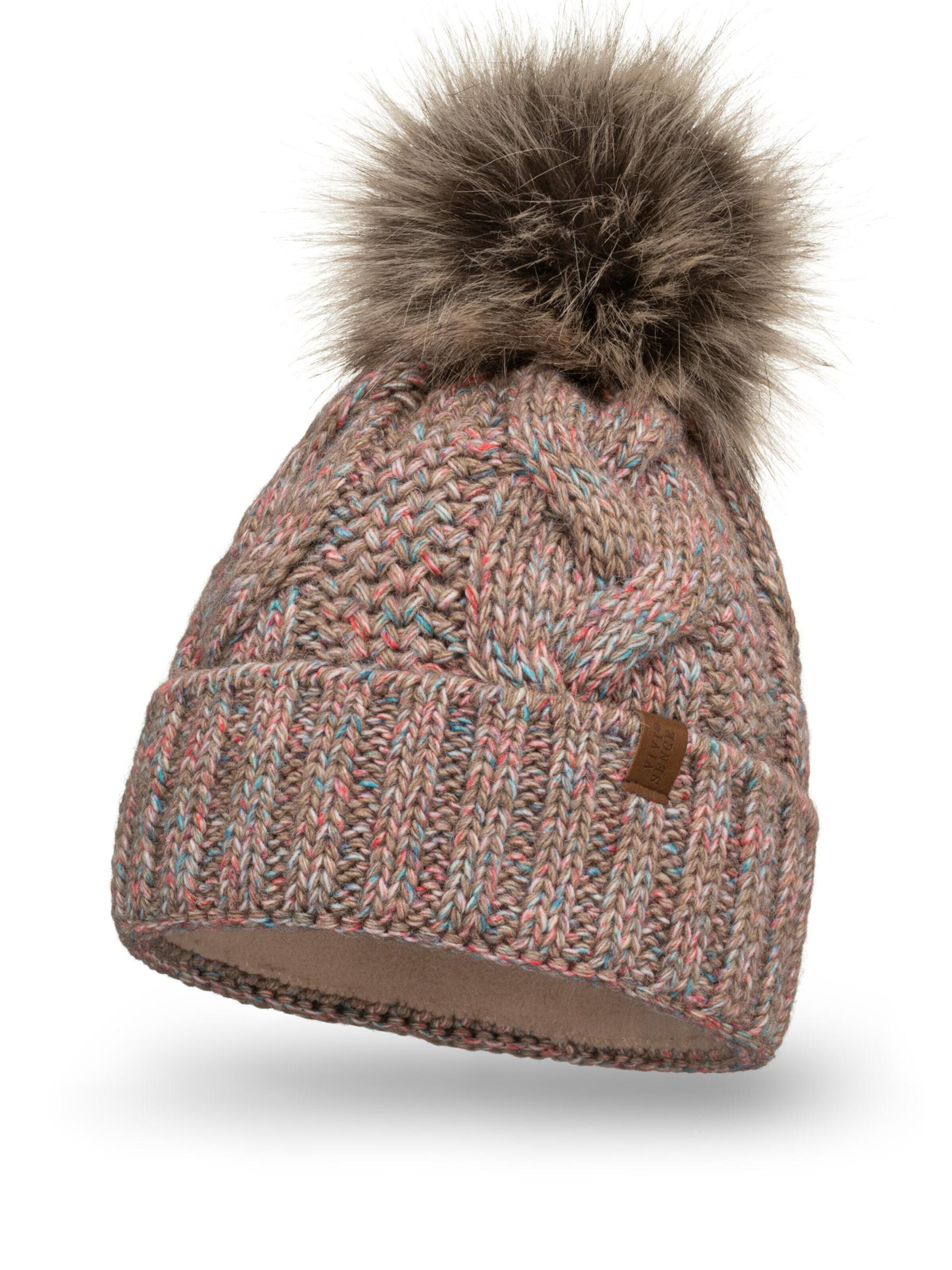 Vivisence Beanie '7014' in Brown: front