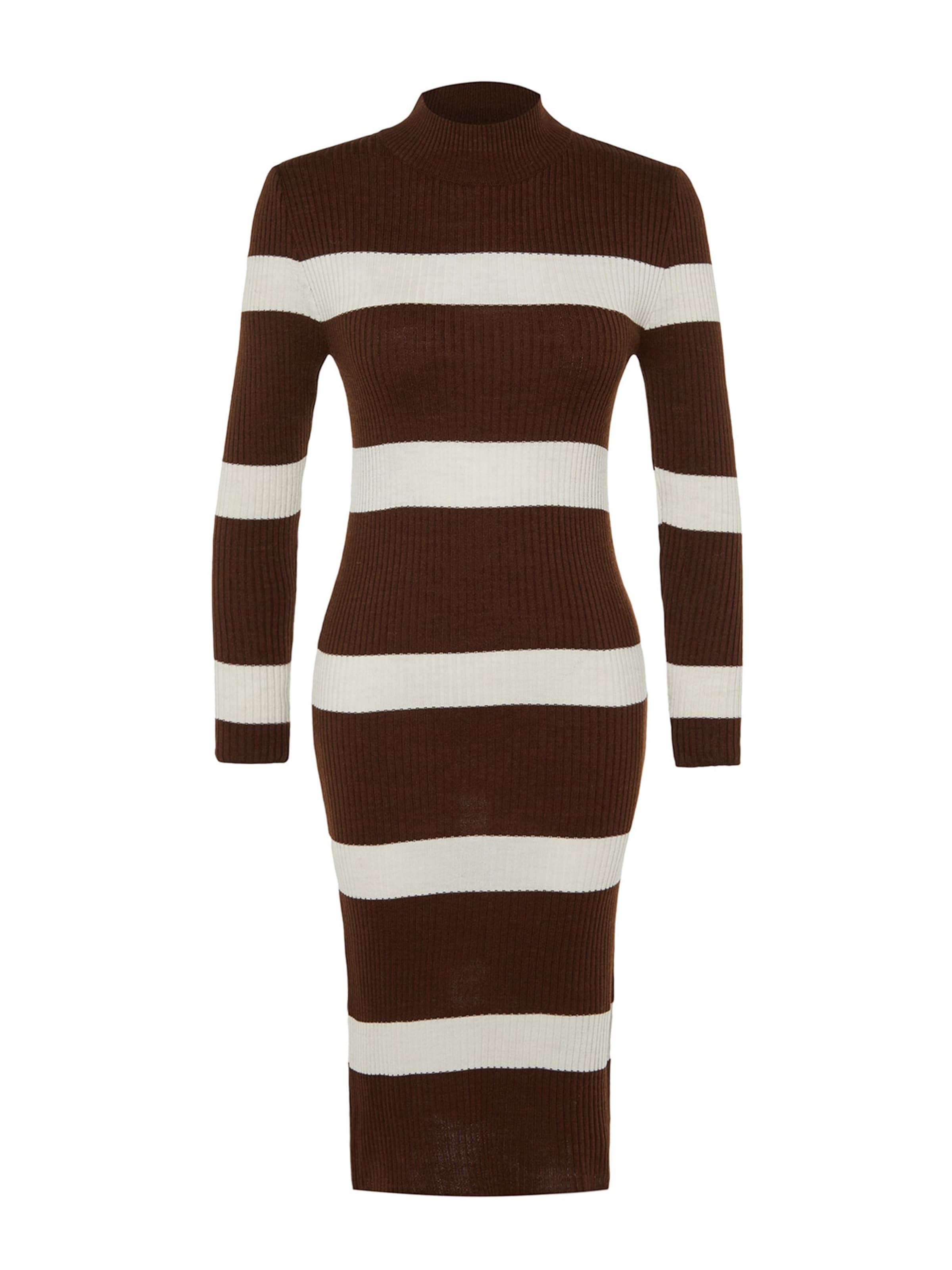 Trendyol - Vestido de malha em castanho: frente