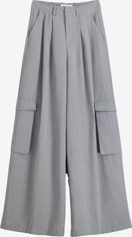 Wide leg Pantaloni con pieghe di Bershka in grigio: frontale