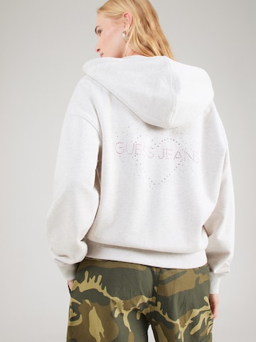 GUESS JEANS Суичъри с качулка в сиво: отпред
