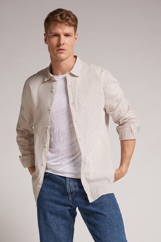 IUMAN Intimissimi Uomo Regular fit Button Up Shirt in Beige