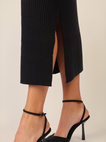 APART Rippenstrickrock in Schwarz