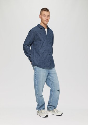 QS Regular fit Overhemd in Blauw