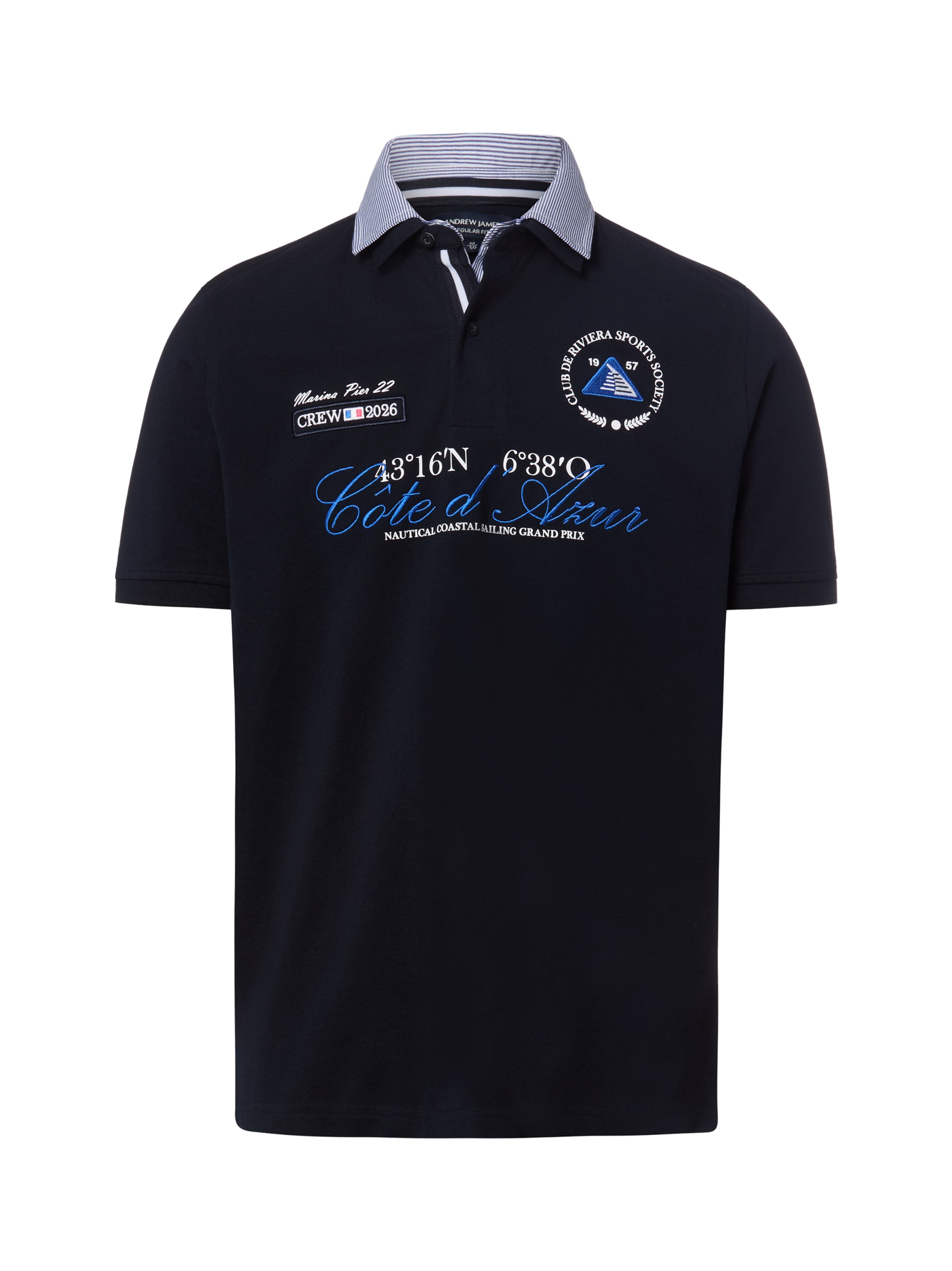 T-Shirt Andrew James en bleu : devant