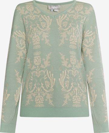 zaļš Usha Džemperis: no priekšpuses