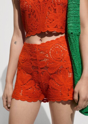 MANGO Slimfit Byxa 'Esteba' i orange: framsida
