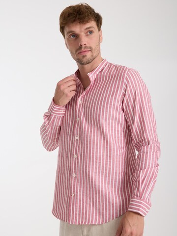 Slim fit Camicia business 'Caravaggio' di 7Camicie in rosso: frontale