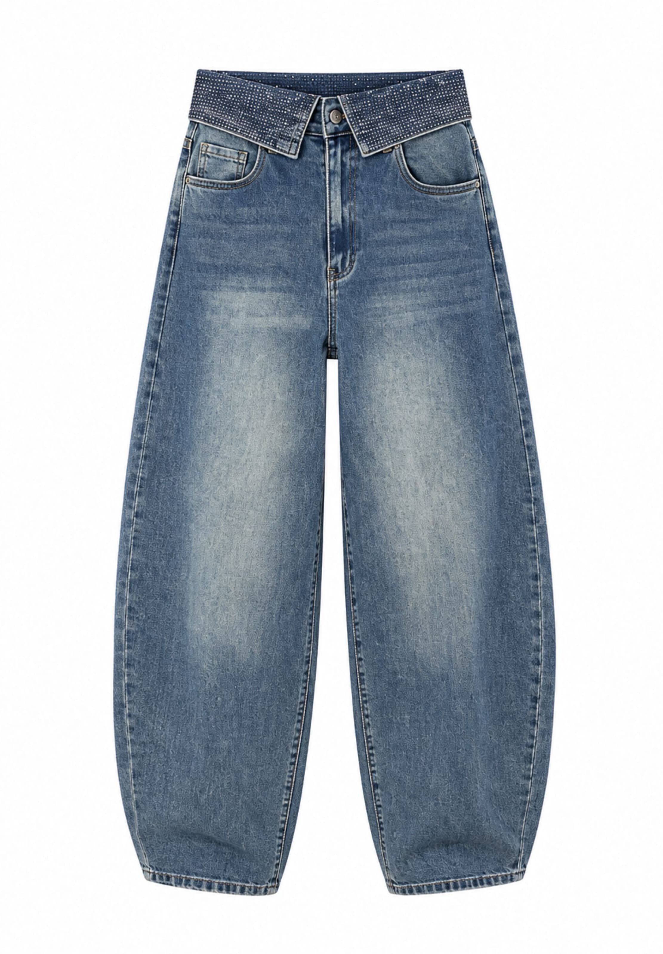 Elara Wide leg Jeans 'Wide Balloon' in Blue: front