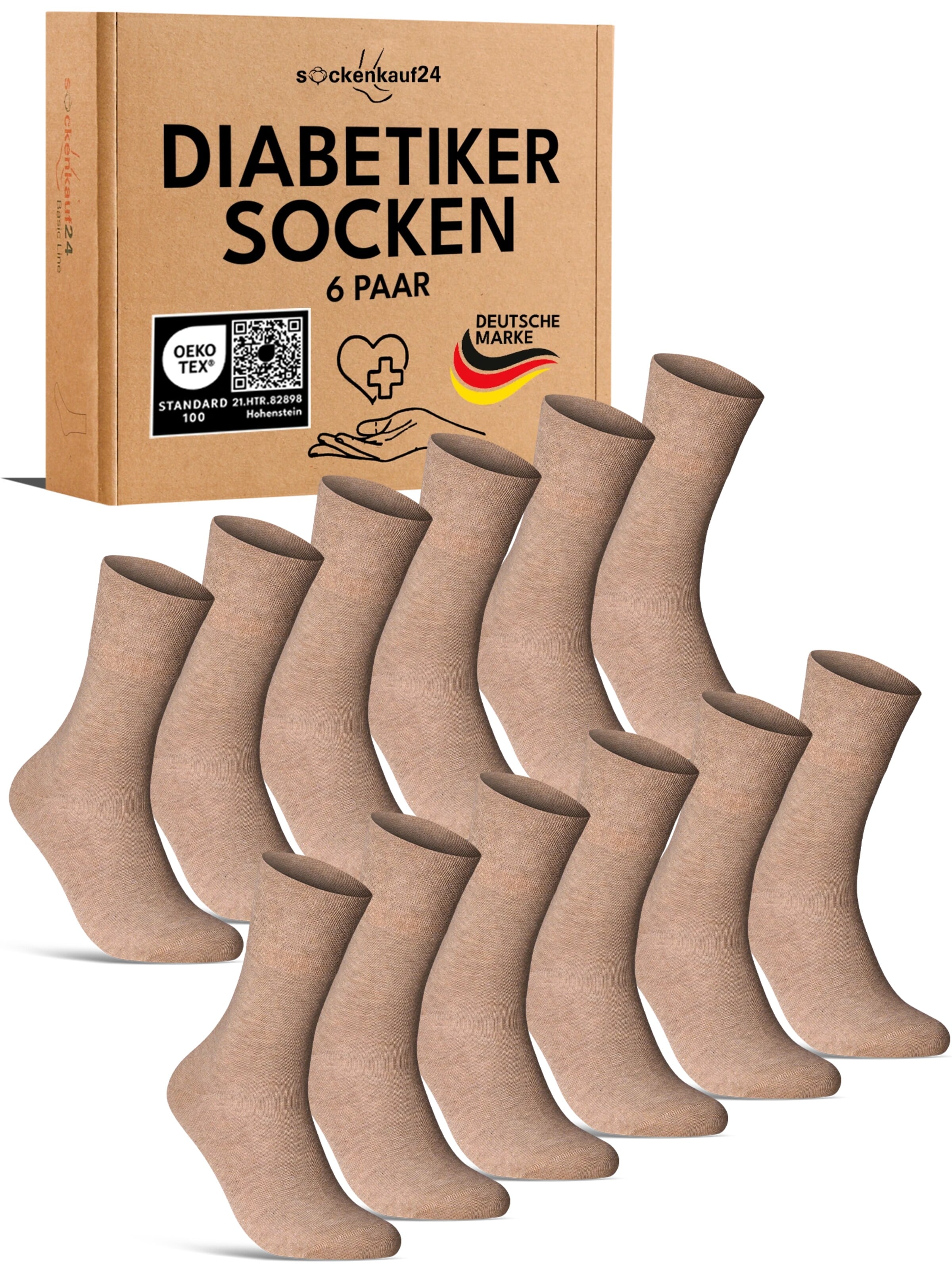 sockenkauf24 Socken 'Diabetiker Socken'‌‌‌‌‌‌ in 35-38 in beige, Produktansicht