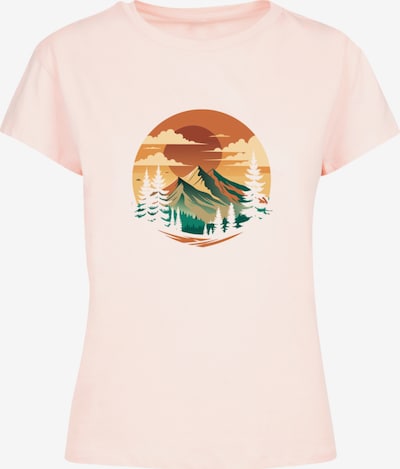 F4NT4STIC T-Shirt 'Sonnenuntergang Berglandschaft' in mischfarben / rosa, Produktansicht