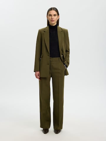 Wide leg Pantaloni con piega frontale 'SLFRita' di SELECTED in verde