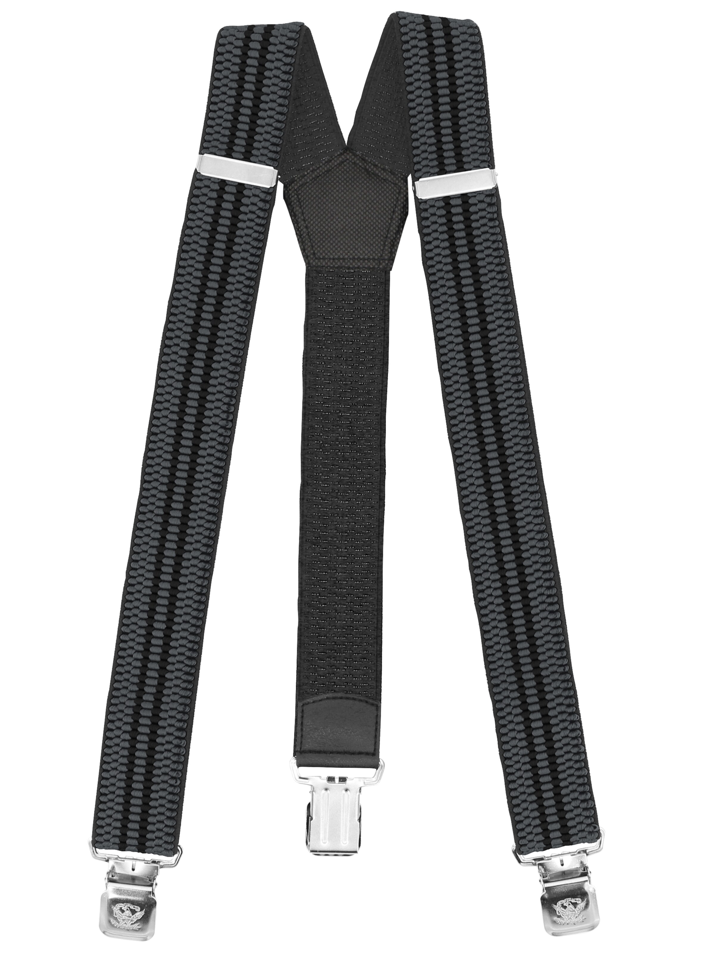 Fabio Farini Suspenders in Grey: front