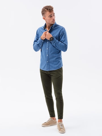 Ombre Slim fit Button Up Shirt 'K568' in Blue
