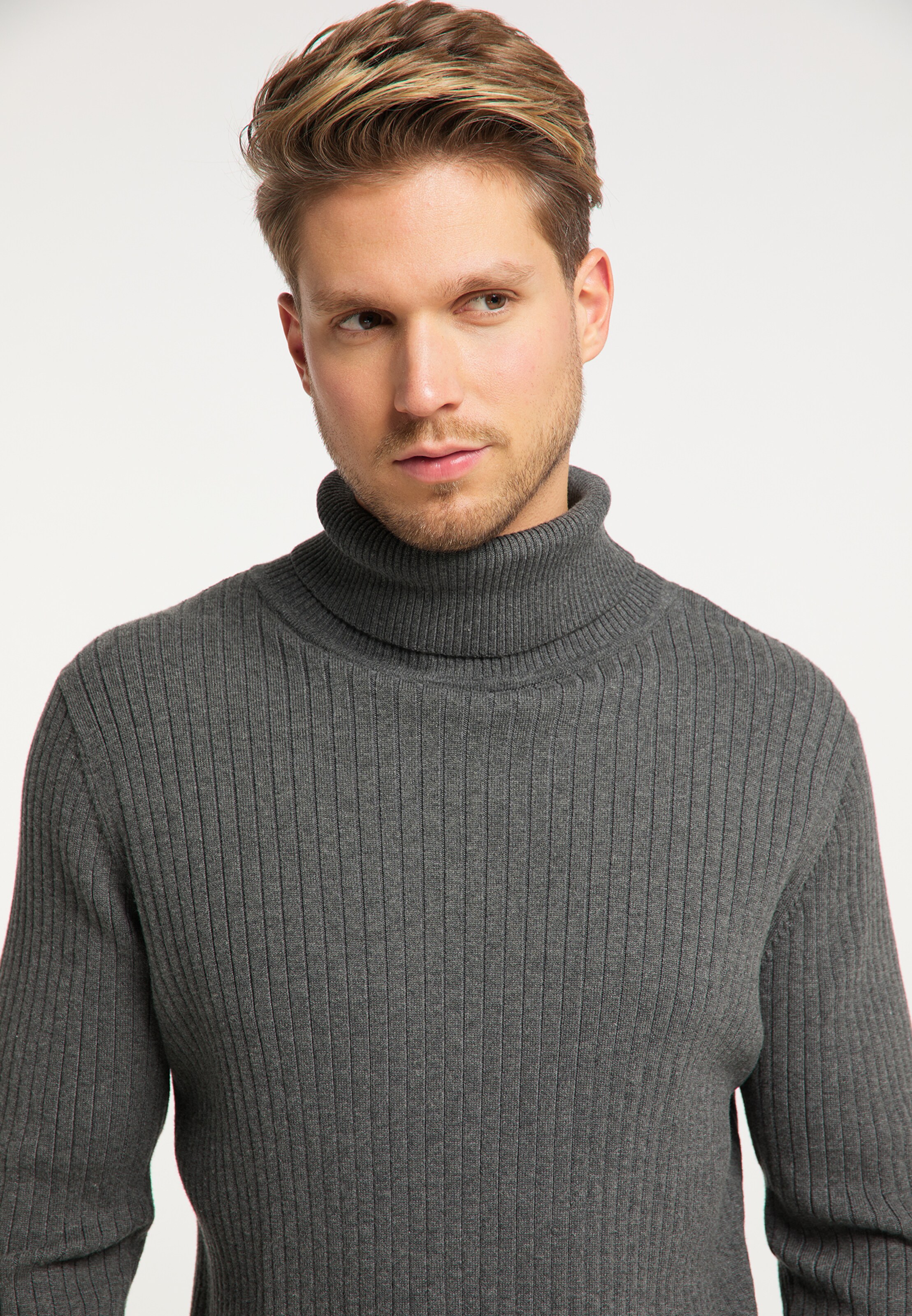 Homme Pull-over MO en Gris Chiné 