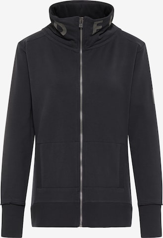 Elbsand Zip-Up Hoodie 'Alvis A' in Black: front