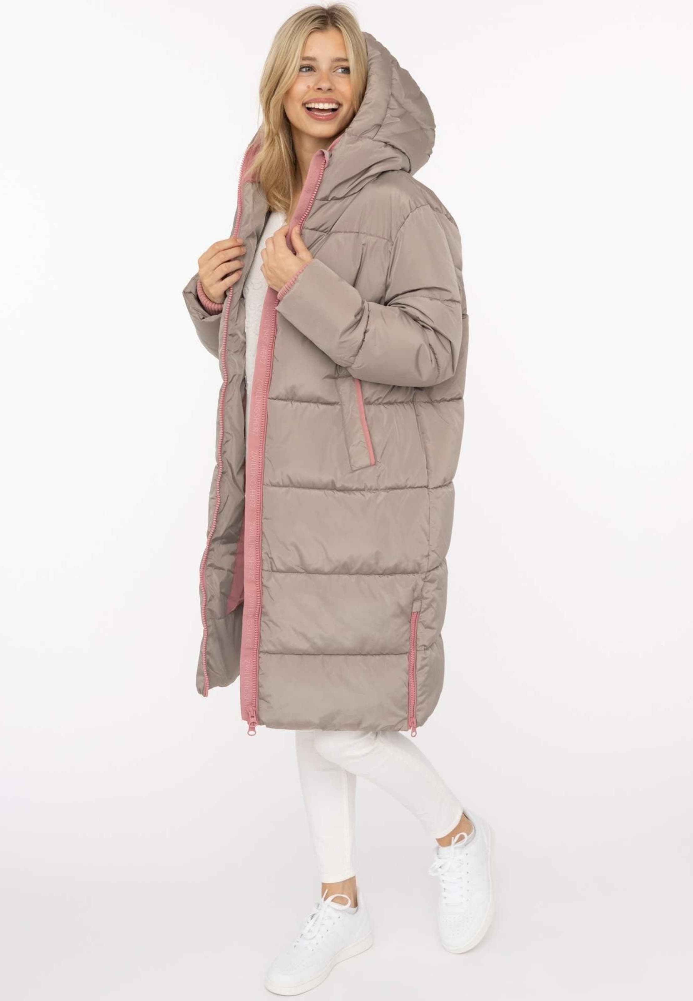 Zwillingsherz Winter coat in Beige: side