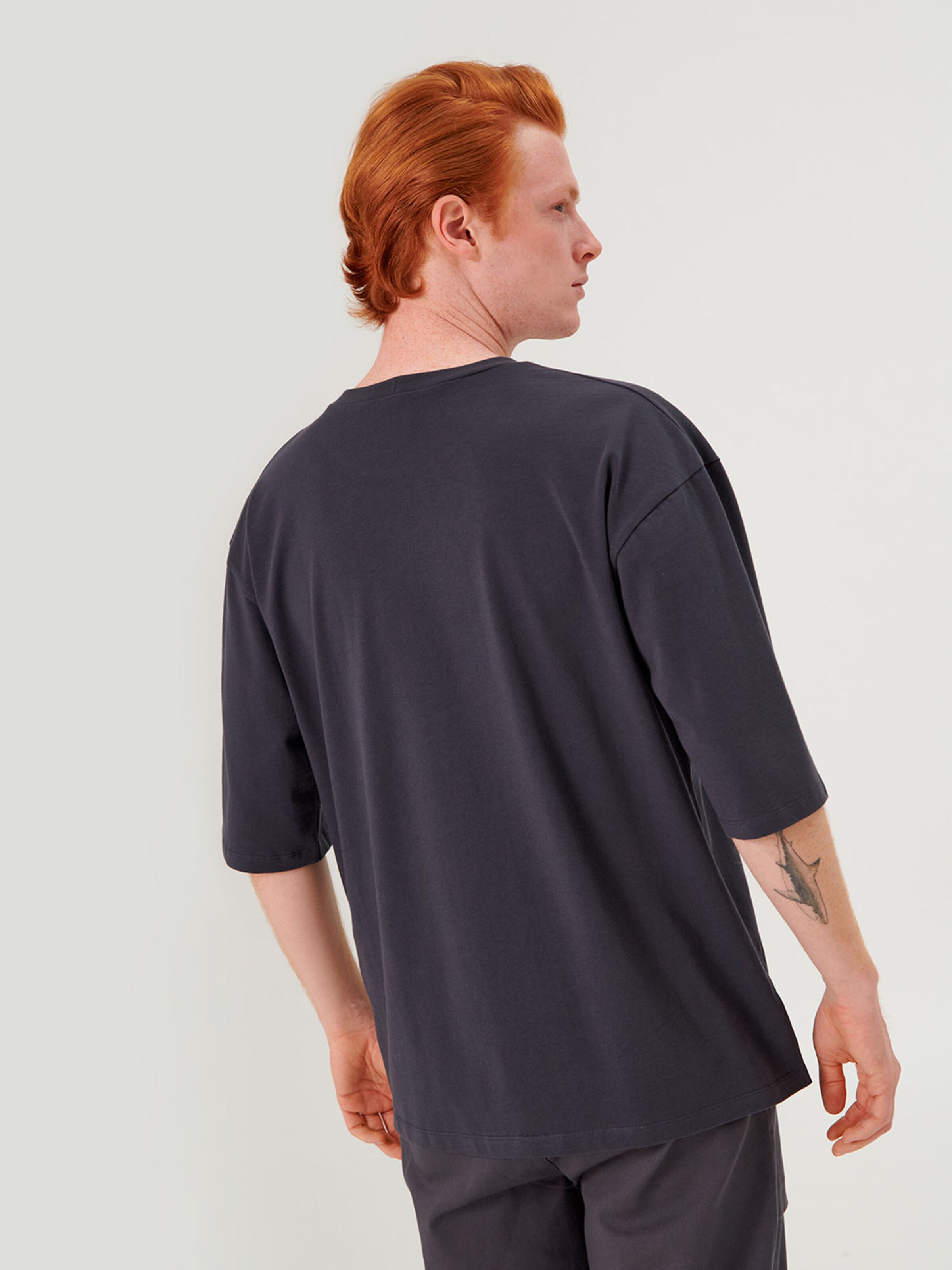 Frauen Große Größen x Swalina&Linus T-Shirt 'Selim' (GOTS) in Dunkelgrau - CV12769