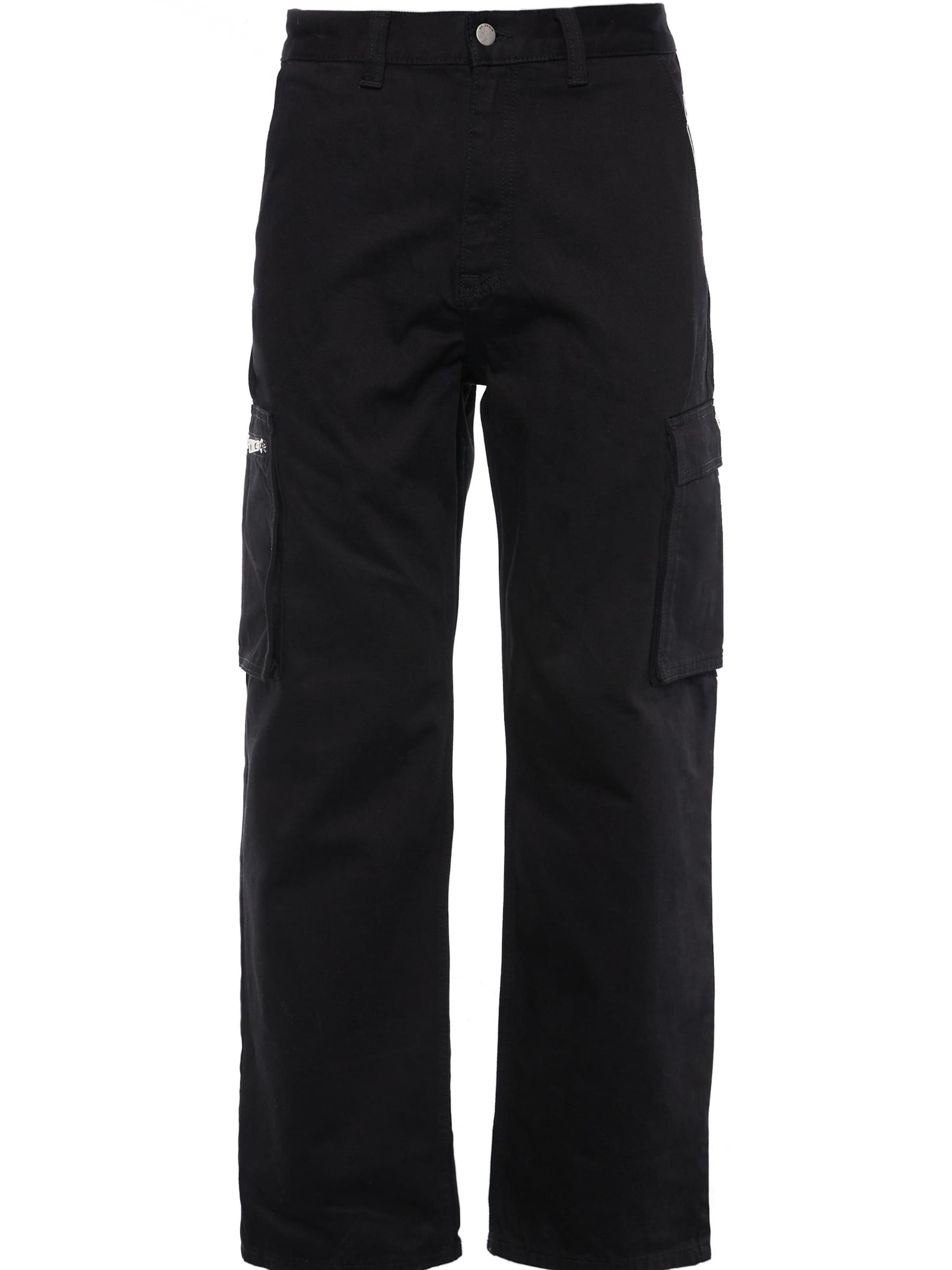 Dr. Denim Loosefit Broek 'Omar Utility' in Zwart: voorkant