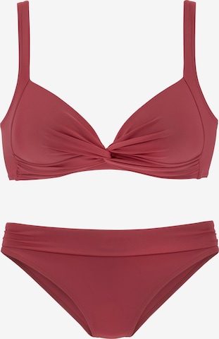 LASCANA T-Shirt Bikini in Rot: predná strana