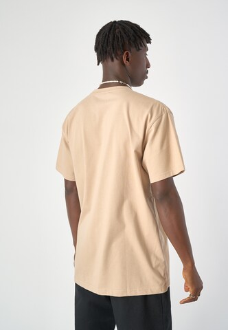 Cleptomanicx Shirt 'Embroidery Gull Mono' in Beige