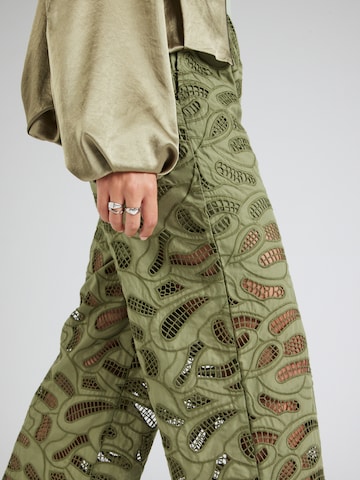 SELECTED Loose fit Pants 'SLFALLIA' in Green