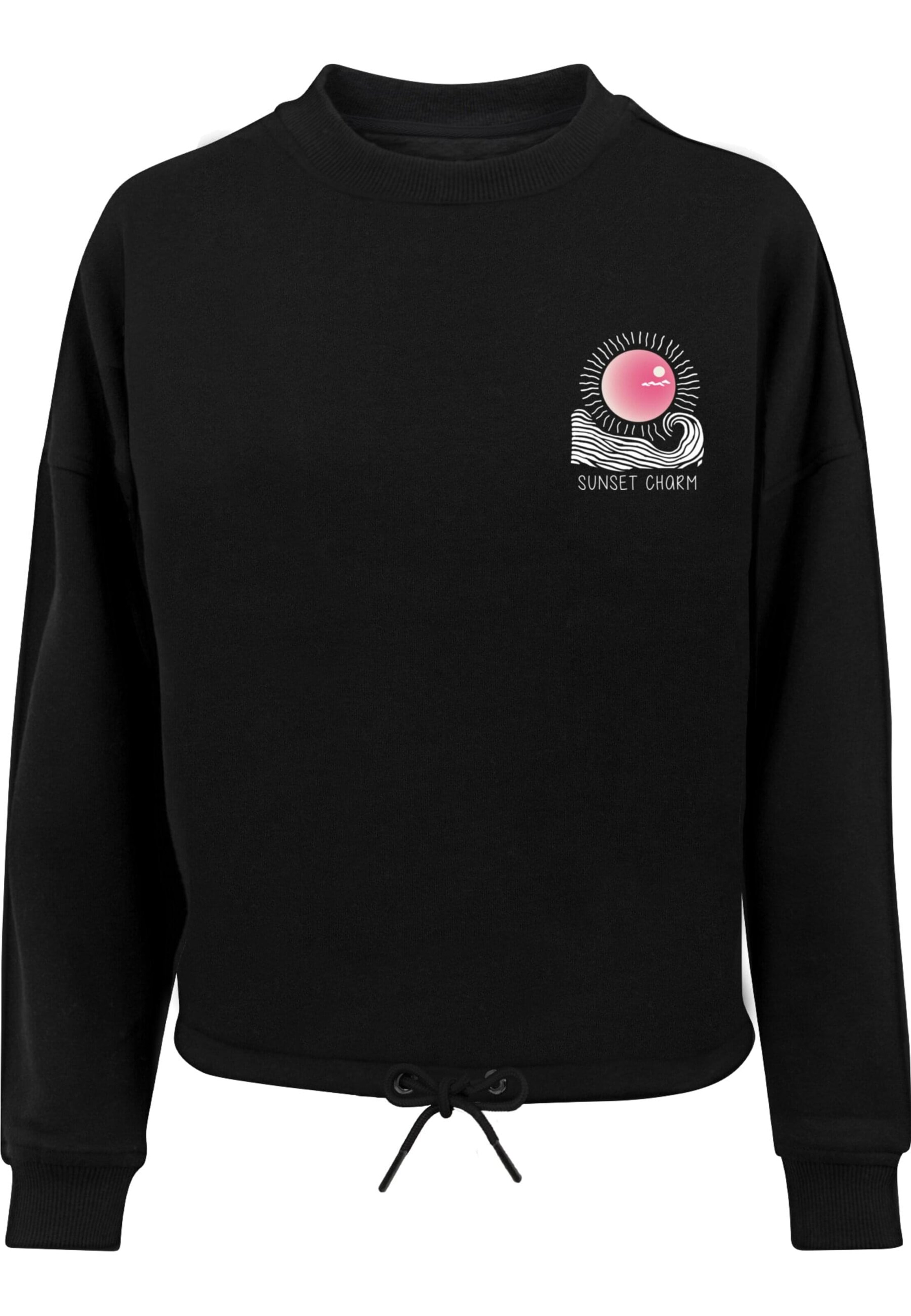 Merchcode Sweatshirt 'Sunset Charm' in Black: front