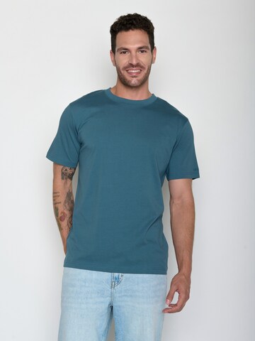 GREENBOMB T-Shirt 'Fusion Basic' in Blau: Vorderseite
