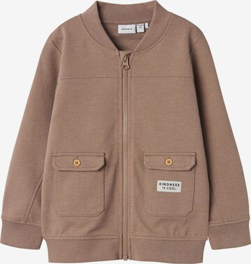 NAME IT Zip-Up Hoodie in Brown: front