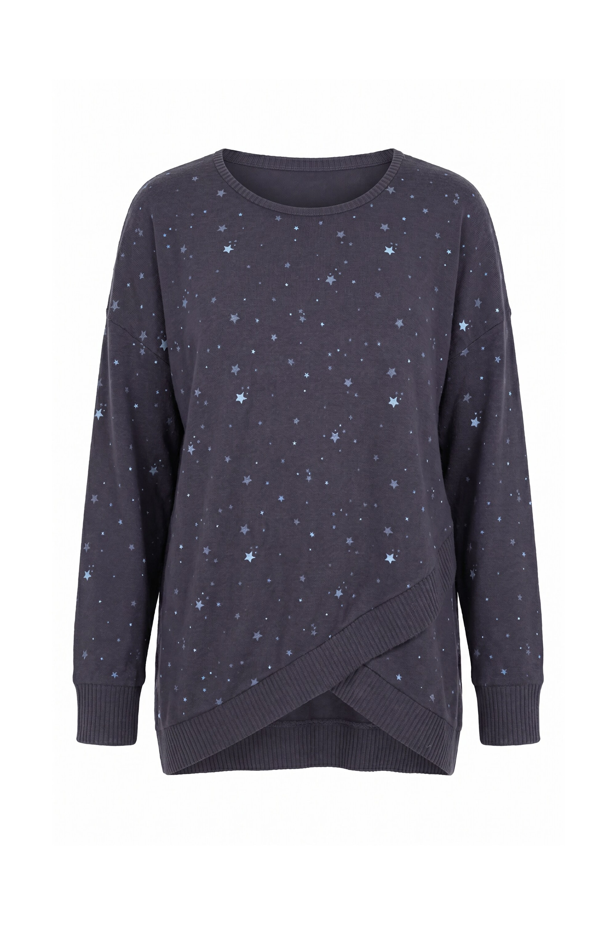 Ulla Popken Sweatshirt in Grau: Vorderseite
