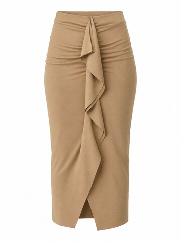 Jupe Ethiquet en beige : devant