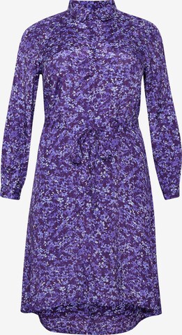 KAFFE CURVE Shirt Dress ' KCfina ' in Purple: front