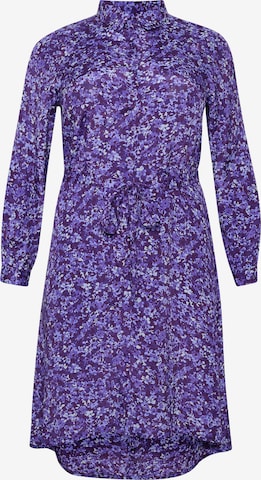 KAFFE CURVE Shirt Dress ' KCfina ' in Purple: front